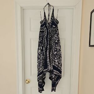 Advance Apparels Navy and White Patterned Dress